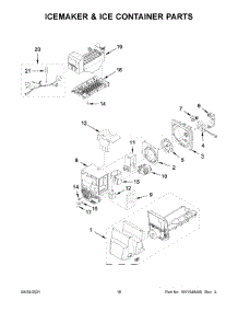 Icemaker & Ice Container Parts parts for Whirlpool Bottom-Mount Refrigerator WRX735SDHV05 from AppliancePartsPros.com