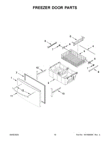 Freezer Door Parts parts for Whirlpool Bottom-Mount Refrigerator WRX735SDHW08 from AppliancePartsPros.com