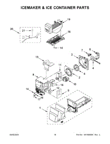 Icemaker & Ice Container Parts parts for Whirlpool Bottom-Mount Refrigerator WRX735SDHW08 from AppliancePartsPros.com