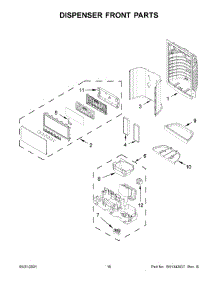 Dispenser Front Parts parts for Whirlpool Bottom-Mount Refrigerator WRX735SDHZ02 from AppliancePartsPros.com