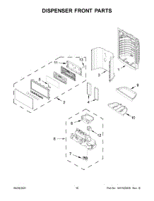 Dispenser Front Parts parts for Whirlpool Bottom-Mount Refrigerator WRX735SDHZ04 from AppliancePartsPros.com