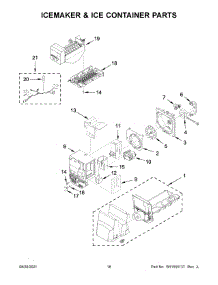 Icemaker & Ice Container Parts parts for Whirlpool Bottom-Mount Refrigerator WRX735SDHZ06 from AppliancePartsPros.com