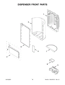Dispenser Front Parts parts for Whirlpool Bottom-Mount Refrigerator WRX986SIHV02 from AppliancePartsPros.com