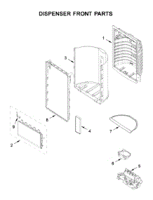Dispenser Front Parts parts for Whirlpool Bottom-Mount Refrigerator WRX986SIHZ01 from AppliancePartsPros.com