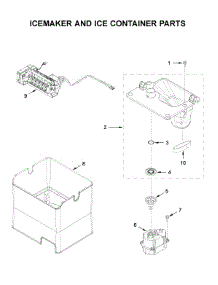 Icemaker And Ice Container Parts parts for Whirlpool Bottom-Mount Refrigerator WRX986SIHZ01 from AppliancePartsPros.com