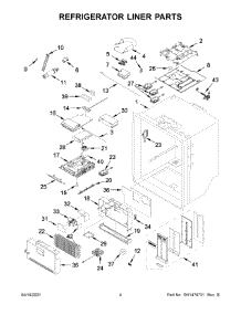 Refrigerator Liner Parts parts for Whirlpool Bottom-Mount Refrigerator WRX986SIHZ02 from AppliancePartsPros.com