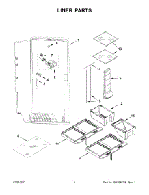 Liner Parts parts for Whirlpool Refrigerator WSR57R18DM05 from AppliancePartsPros.com