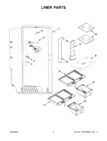 Liner Parts parts for Whirlpool Refrigerator WSR57R18DM06 from AppliancePartsPros.com