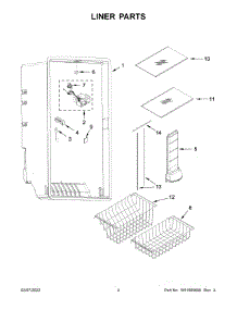 Liner Parts parts for Whirlpool Upright Freezer WSZ57L18DM06 from AppliancePartsPros.com