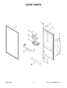 Door Parts parts for Whirlpool Upright Freezer WSZ57L18DM06 from AppliancePartsPros.com