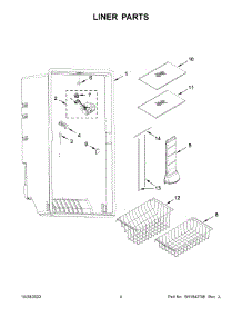 Liner Parts parts for Whirlpool Upright Freezer WSZ57L18DM07 from AppliancePartsPros.com