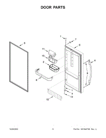 Door Parts parts for Whirlpool Upright Freezer WSZ57L18DM07 from AppliancePartsPros.com