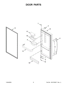 Door Parts parts for Whirlpool Upright Freezer WSZ57L18DM08 from AppliancePartsPros.com