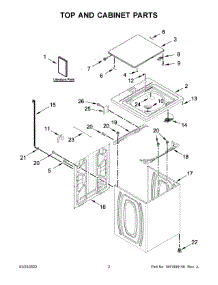 Top And Cabinet Parts parts for Whirlpool Washer WTW4655JW2 from AppliancePartsPros.com
