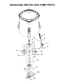 Gearcase, Motor And Pump Parts parts for Whirlpool Washer WTW4950HW2 from AppliancePartsPros.com