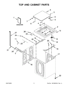 Top And Cabinet Parts parts for Whirlpool Washer WTW4955HW3 from AppliancePartsPros.com