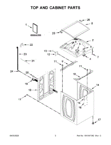 Top And Cabinet Parts parts for Whirlpool Washer WTW5057LW0 from AppliancePartsPros.com