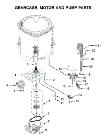 Gearcase, Motor And Pump Parts parts for Whirlpool Washer WTW5100HC0 from AppliancePartsPros.com
