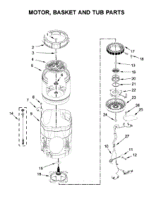 Motor, Basket And Tub Parts parts for Whirlpool Washer WTW7500GW3 from AppliancePartsPros.com