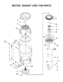 Motor, Basket And Tub Parts parts for Whirlpool Washer WTW8500DC6 from AppliancePartsPros.com