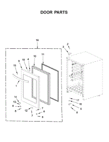 Door Parts parts for Whirlpool Wine & Beverage Cooler WUB50X24HV01 from AppliancePartsPros.com