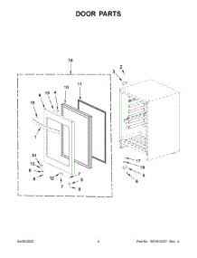 Door Parts parts for Whirlpool Wine & Beverage Cooler WUB50X24HZ02 from AppliancePartsPros.com