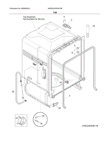 Tub parts for White Westinghouse Dishwasher WWBD2400HW10B from AppliancePartsPros.com