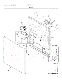 Door parts for White Westinghouse Dishwasher WWBD2400HW11B from AppliancePartsPros.com