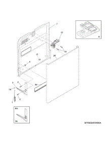 Door parts for White Westinghouse Dishwasher WWBD2400HW6B from AppliancePartsPros.com