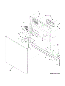 Door parts for White Westinghouse Dishwasher WWBD2400HW8B from AppliancePartsPros.com