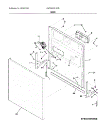 Door parts for White Westinghouse Dishwasher WWBD2400HW9B from AppliancePartsPros.com