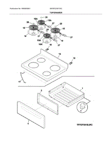Top / Drawer parts for White Westinghouse Electric Range WWEF3008TWC from AppliancePartsPros.com