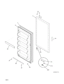 Door parts for White Westinghouse Upright Freezer WWFH20F2RCA from AppliancePartsPros.com