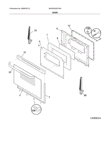 Door parts for White Westinghouse Gas Range WWGF3008TWA from AppliancePartsPros.com