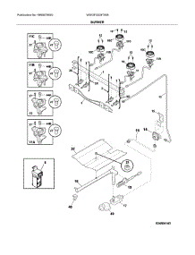 Burner parts for White Westinghouse Gas Range WWGF3008TWB from AppliancePartsPros.com