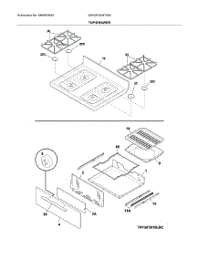Top / Drawer parts for White Westinghouse Gas Range WWGF3008TWB from AppliancePartsPros.com