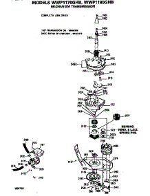 Transmission parts for Ge Washer WWP1180GHB from AppliancePartsPros.com
