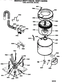 Tubs, Agitator And Air Bell parts for Ge Washer WWP1180GHB from AppliancePartsPros.com