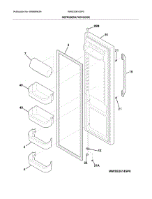 Fresh Food Door parts for White Westinghouse Side-By-Side Refrigerator WWSS2614SP0 from AppliancePartsPros.com