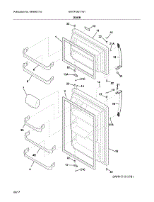 Door parts for White Westinghouse Top-Mount Refrigerator WWTR1821TW1 from AppliancePartsPros.com