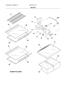 Shelves parts for White Westinghouse Top-Mount Refrigerator WWTR1821TW1 from AppliancePartsPros.com