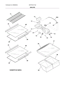 Shelves parts for White Westinghouse Top-Mount Refrigerator WWTR1821TW2 from AppliancePartsPros.com
