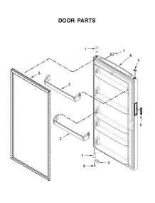 Door Parts parts for Whirlpool Upright Freezer WZF34X16DW06 from AppliancePartsPros.com