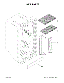Liner Parts parts for Whirlpool Upright Freezer WZF34X16DW07 from AppliancePartsPros.com