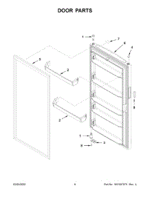 Door Parts parts for Whirlpool Upright Freezer WZF34X16DW08 from AppliancePartsPros.com