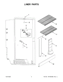 Liner Parts parts for Whirlpool Upright Freezer WZF34X16DW09 from AppliancePartsPros.com