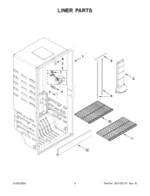 Liner Parts parts for Whirlpool Upright Freezer WZF34X16DW10 from AppliancePartsPros.com