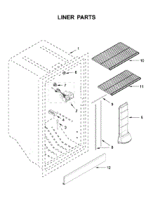 Liner Parts parts for Whirlpool Upright Freezer WZF34X18DW04 from AppliancePartsPros.com