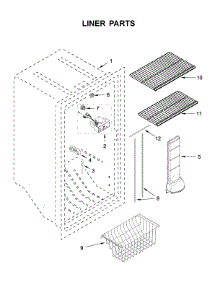 Liner Parts parts for Whirlpool Upright Freezer WZF34X20DW02 from AppliancePartsPros.com