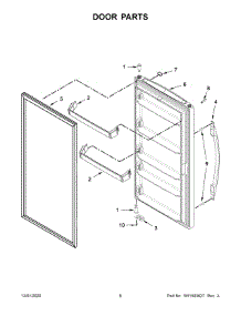 Door Parts parts for Whirlpool Upright Freezer WZF56R16DW06 from AppliancePartsPros.com